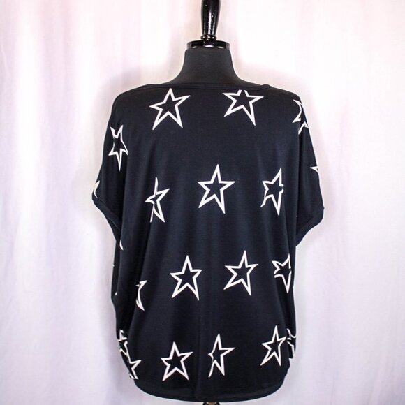 Buffalo David Bitton Top Stars Short Sleeve Black White Size XXL - Picture 3 of 4
